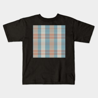 Cottagecore Aesthetic Evander 2 Hand Drawn Textured Plaid Pattern Kids T-Shirt